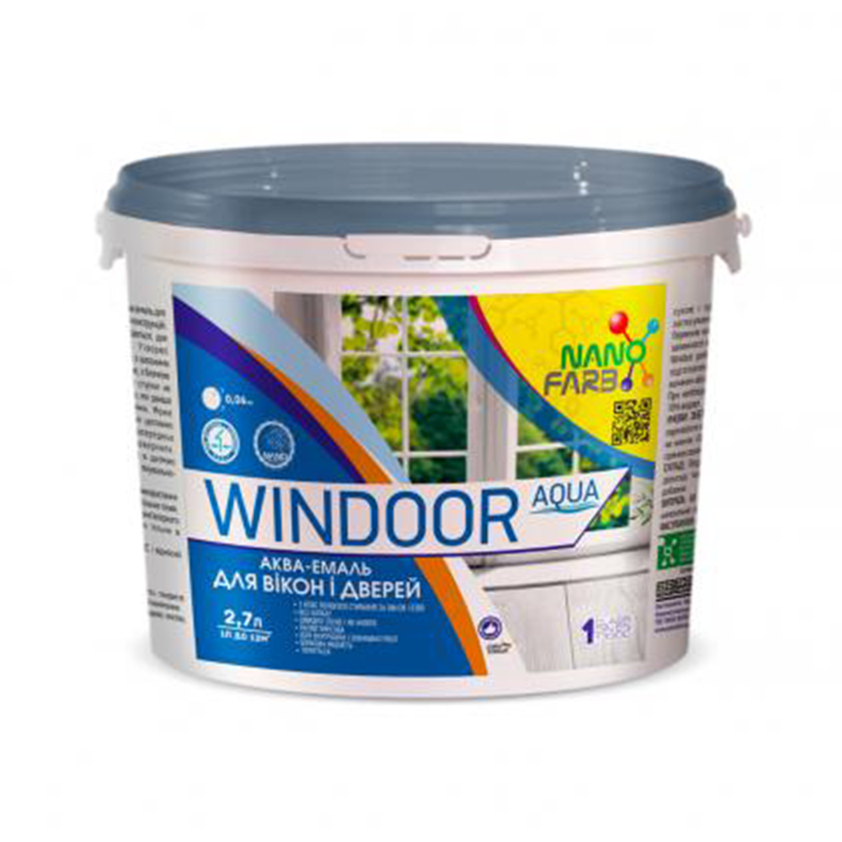

Эмаль NanoFarb Windoor Aqua полуглянцевая 2.7л