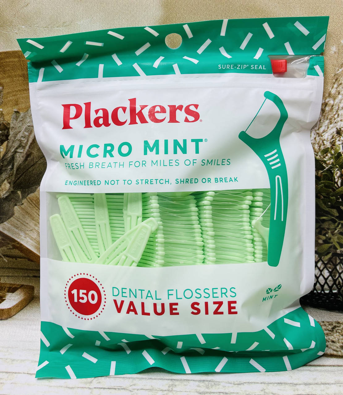

Мятные зубочистки с зубной нитки Plackers Micro Mint Dental Flossers, 150шт