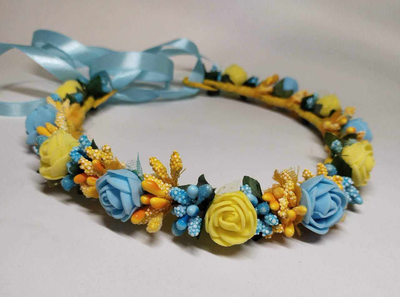 

Віночок на голову, жовто-блакитний