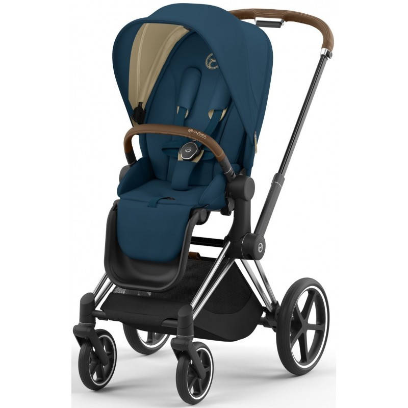 

Прогулянкова коляска Cybex Priam 4.0 Mountain Blue шасі Chrome Brown 2022 р.