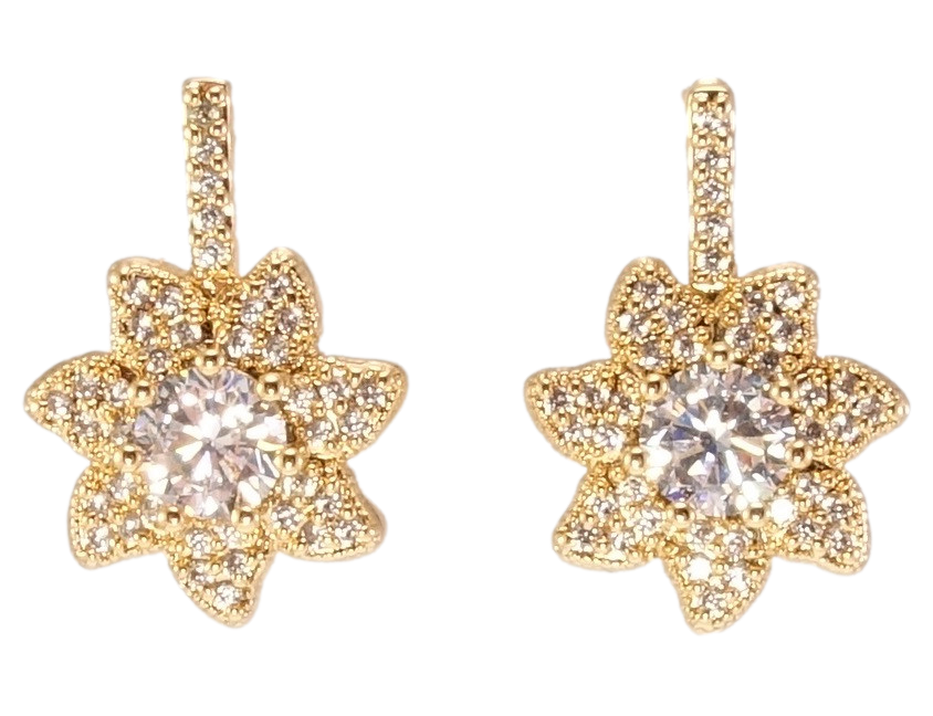 

Серьги Xuping Позолота 18K гвоздики (пусеты) "Цветочки с цирконием"