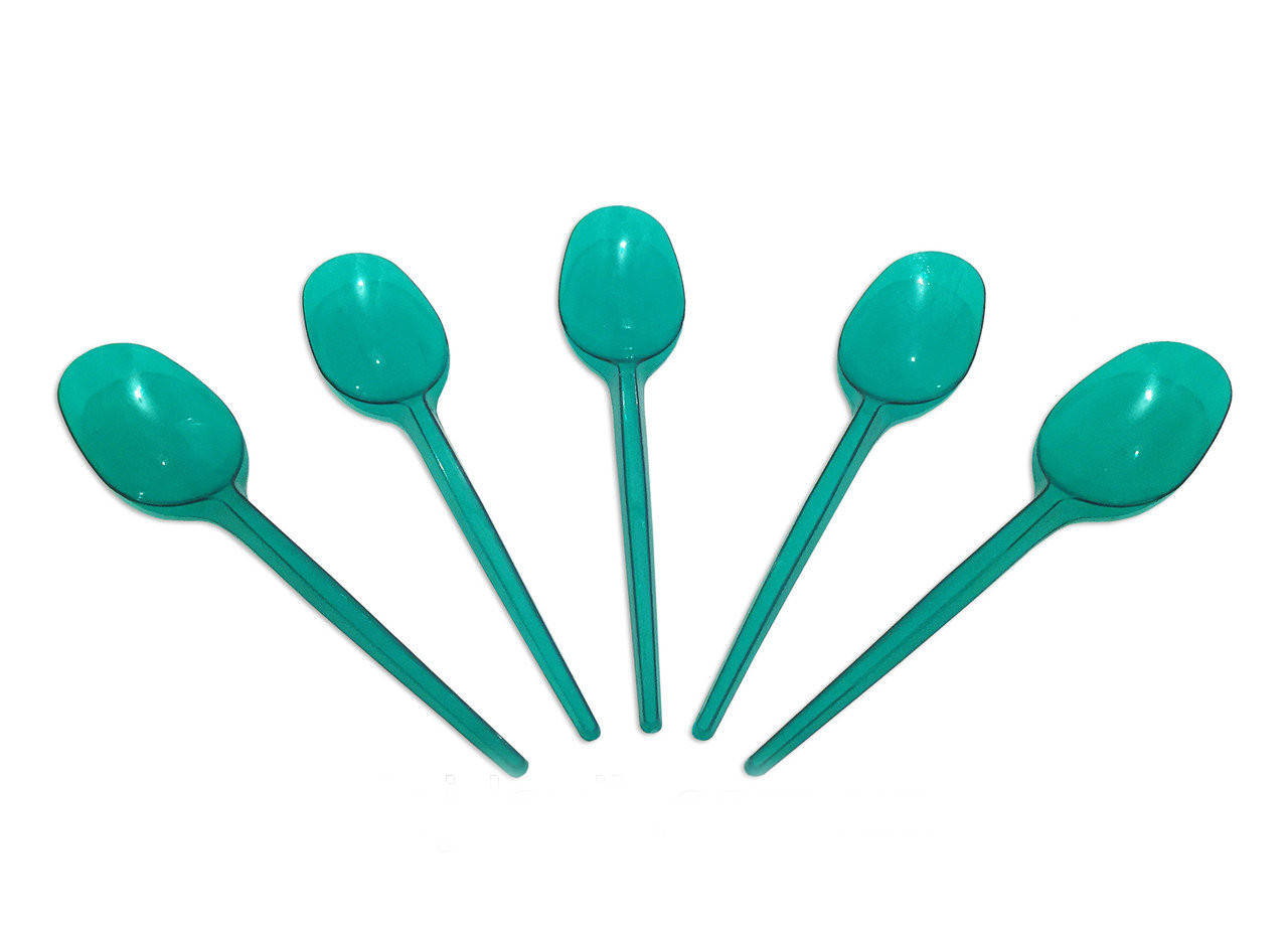 

Ложки одноразовые стекловидные столовые (10 шт)- Зеленый