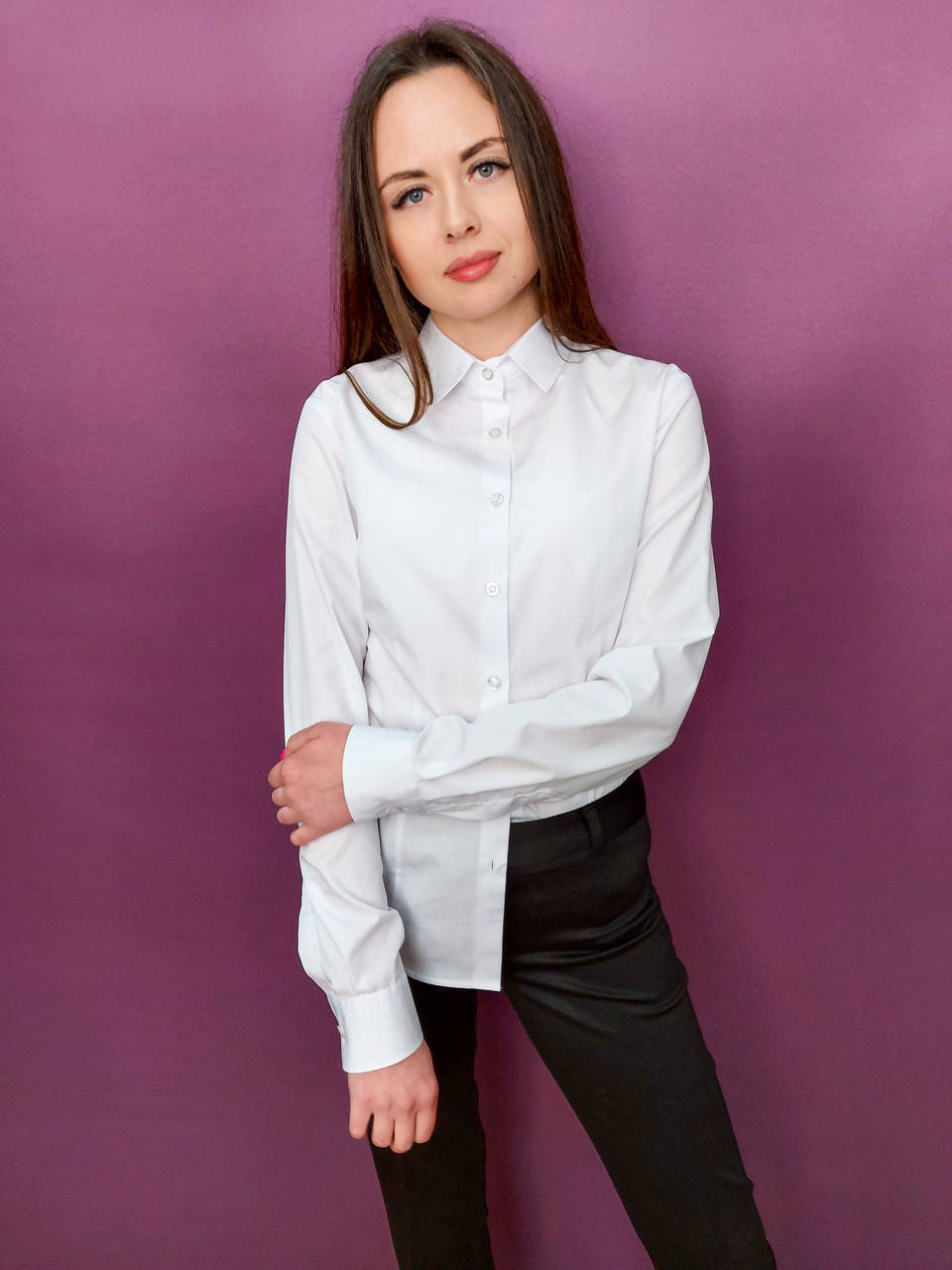 

Классическая женская белая блуза, Белый