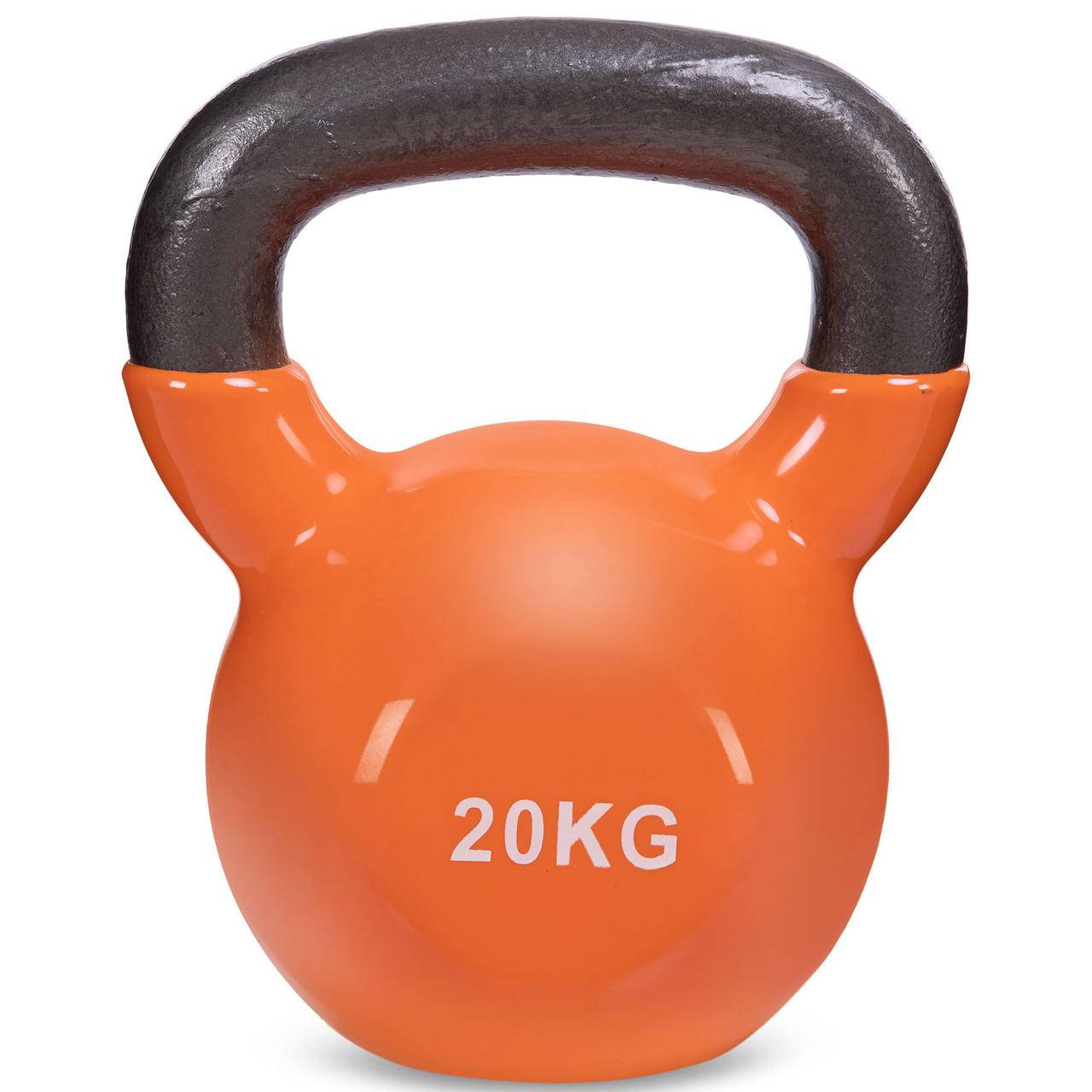 

Гиря чугунная с виниловым покрытием Zelart TA-5161-20 вес 20кг оранжевый