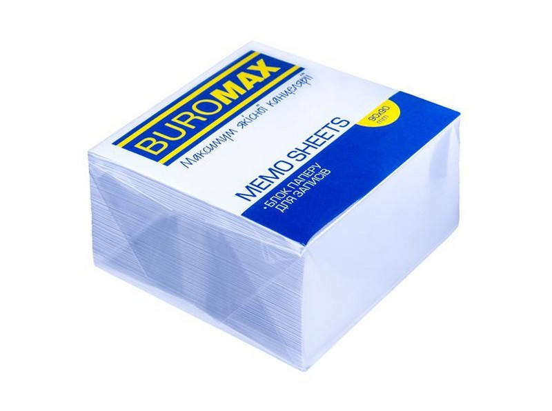 

Папір д/нотаток 90х90х50мм білий не склеєний BUROMAX, Белый
