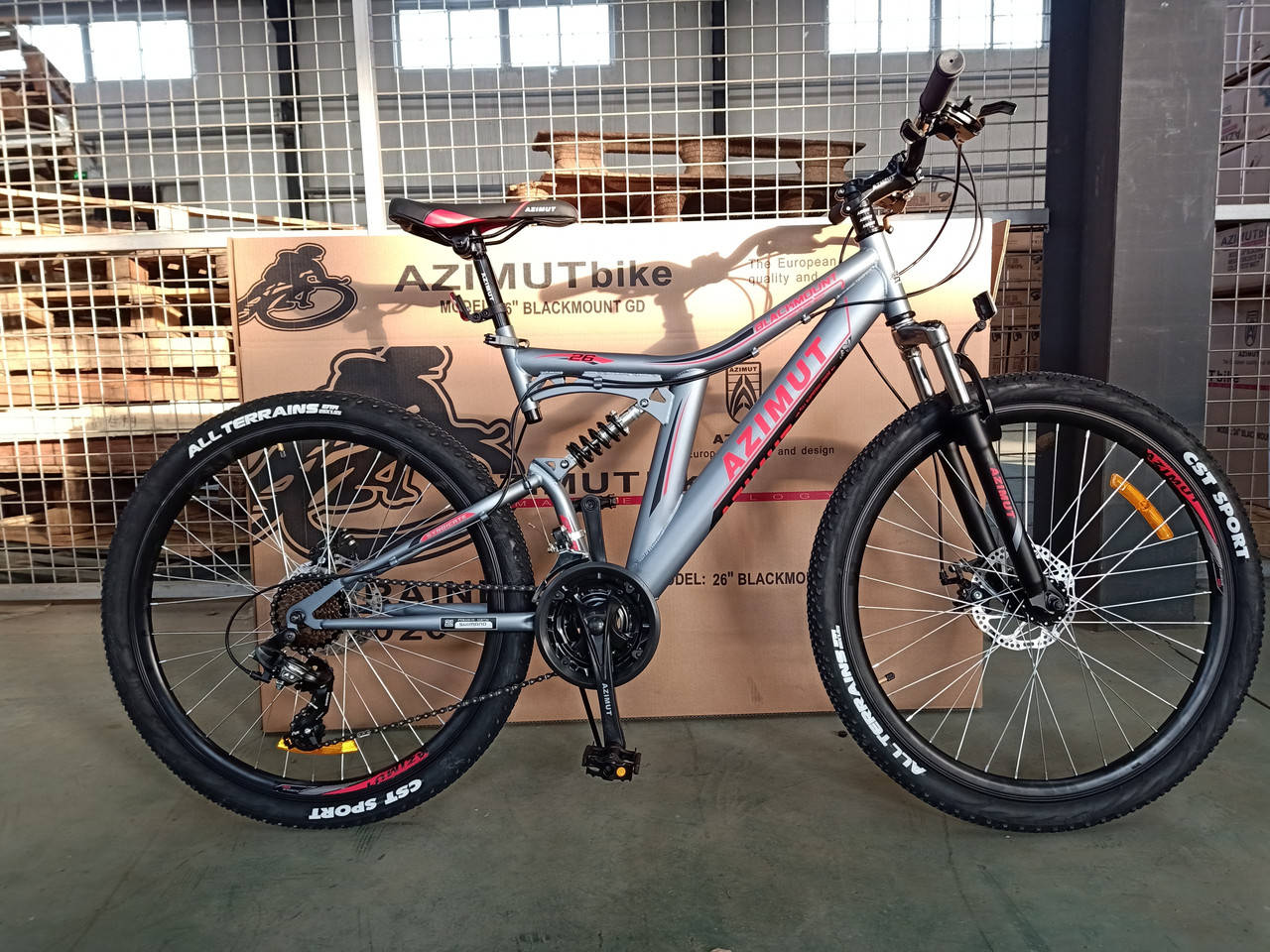 

Горный велосипед 26 дюймов Azimut Blackmount 26" GFRD GREY RED