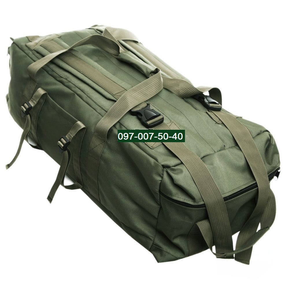 

Сумка- рюкзак тактический Cordura 1000г/м² на 80л. (Олива). Баул армейский., Оливковый