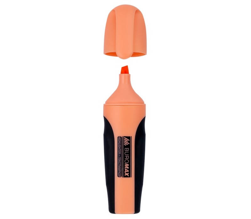

Маркер текстовий Buromax PASTEL з гум. вставками персиковий, Персиковый