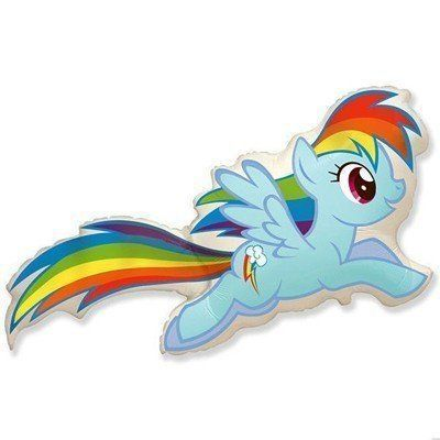 

Фольгированный шарик Flexmetal (53х102 см) my little pony Пони Радуга Деш голубой, Разные цвета