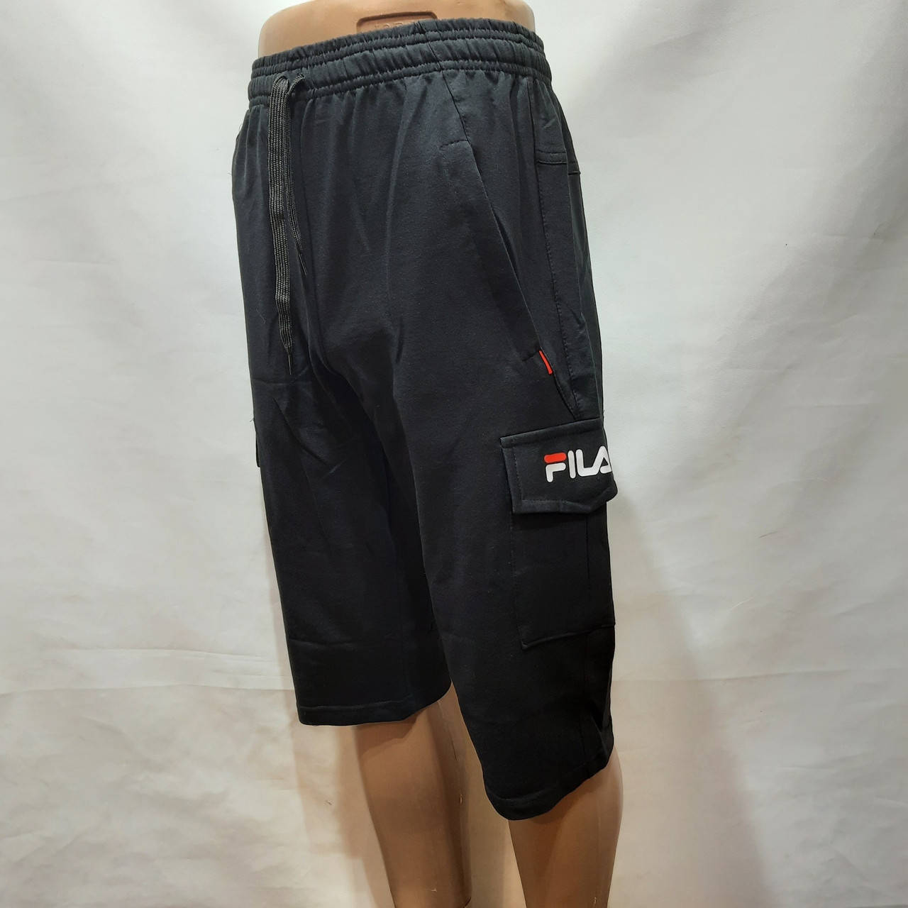 

48,50,52 Шорты мужские удлиненные с боковыми карманами трикотажные х/б темно-синие, Темно-синий