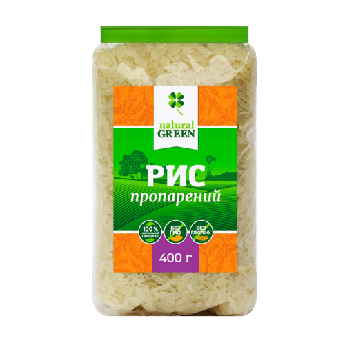 

Рис пропаренный, 400 г, NATURAL GREEN