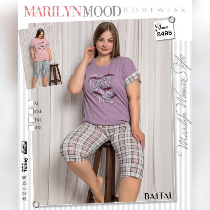 

Пижама женская с бриджами батал Marilyn