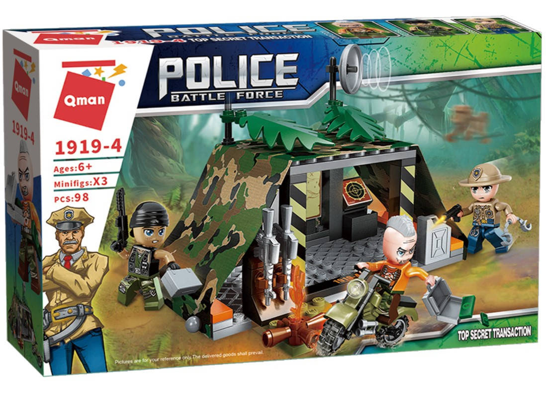 

Конструктор Qman Тайная сделка Police Battle Force 98 деталей 1919-4, Разные цвета