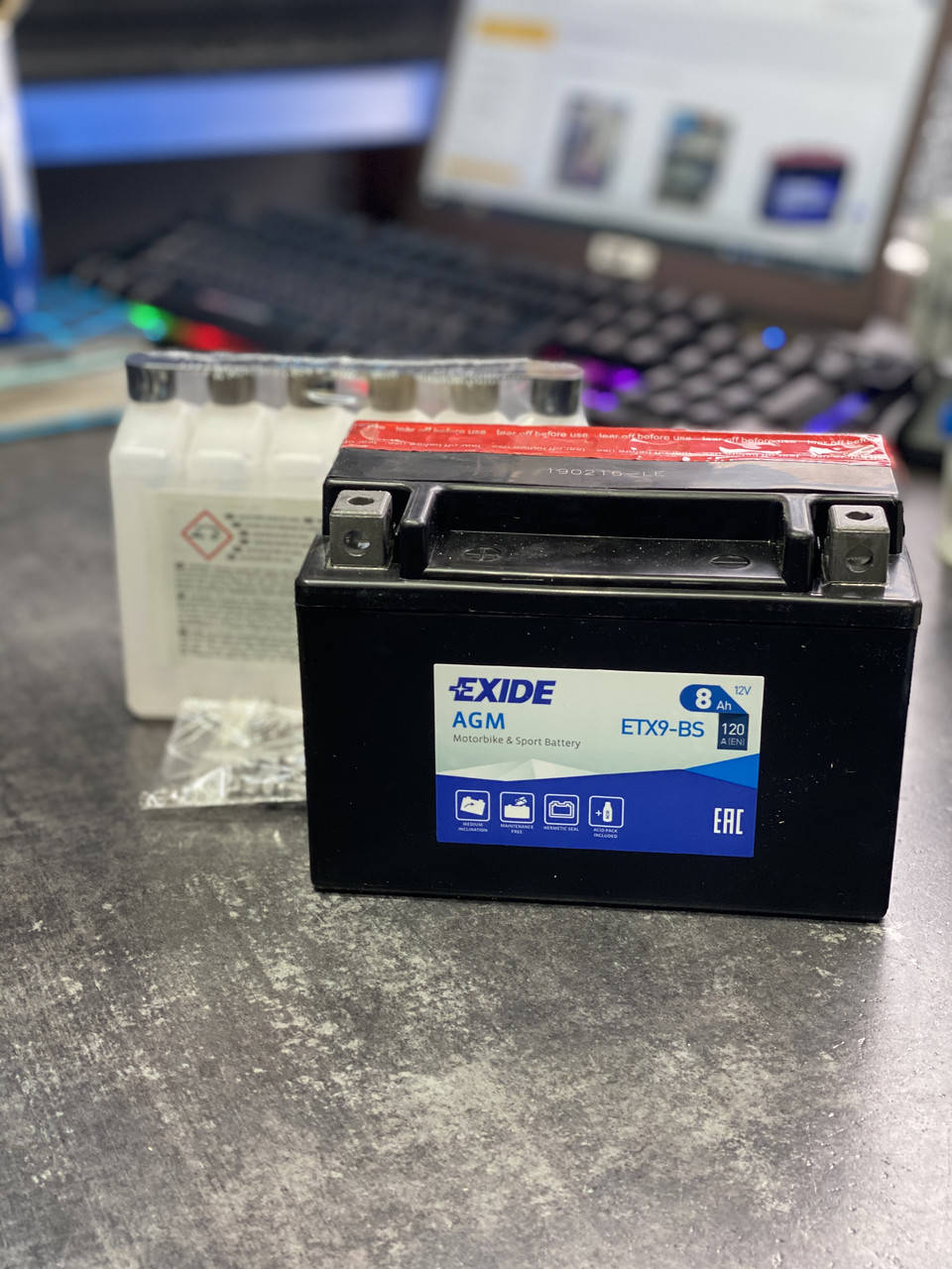 

Мото аккумулятор EXIDE ETX9-BS 8Ah