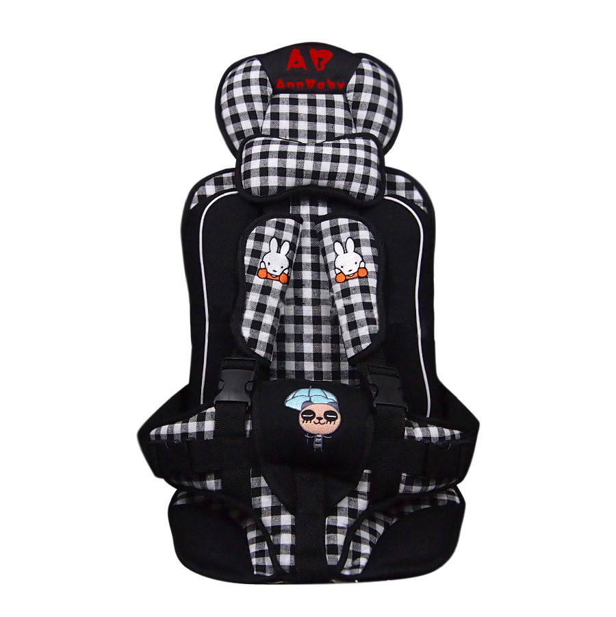 

Детское бескаркасное автокресло AnnBaby черная клетка, Черный