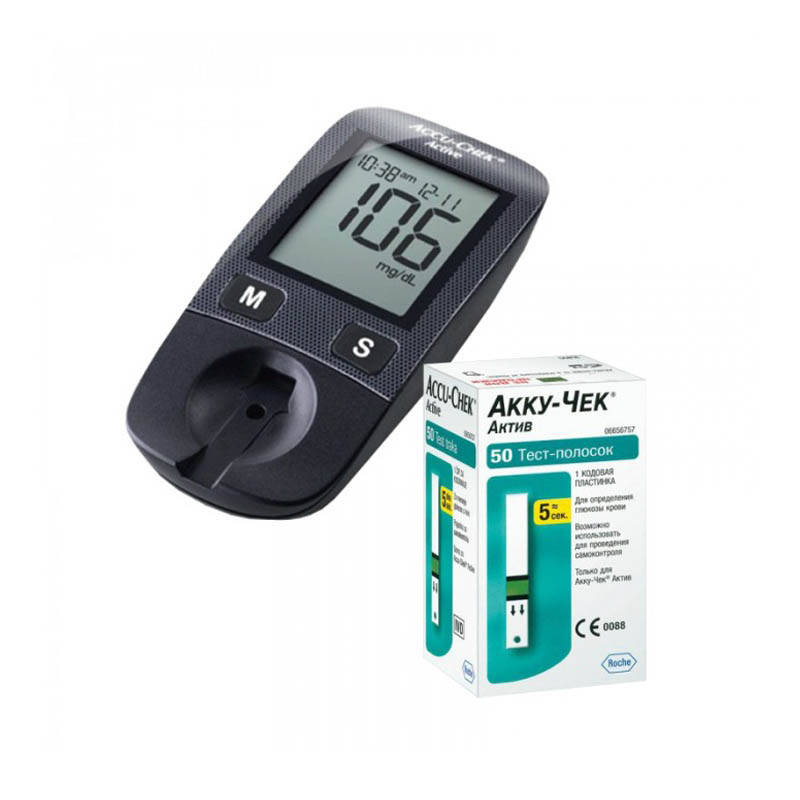 

Глюкометр Акку Чек Актив и тест-полоски Акку Чек Актив, 50 шт.