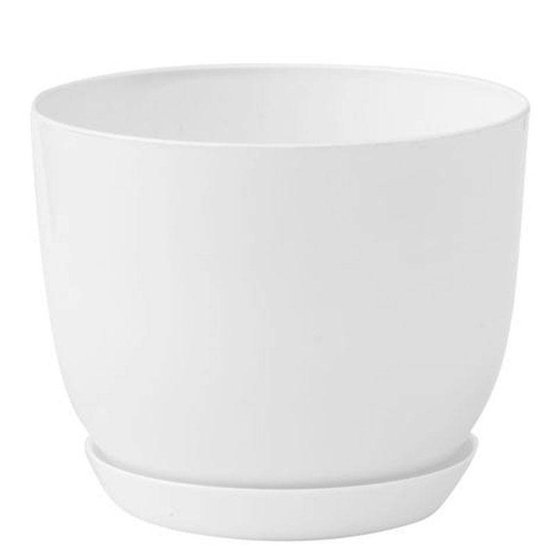 

Горшок для цветов CLASSIC-130 1 л белый с подставкой (Class130WHI-POD)