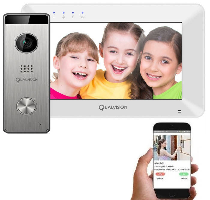 

Комплект видеодомофона Qualvision QV-IDS4726QW WI-FI + QV-ODS235SX Silver