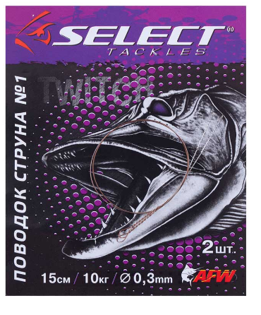 

Поводок Select струна №1 20см 10 кг (2шт/упак)