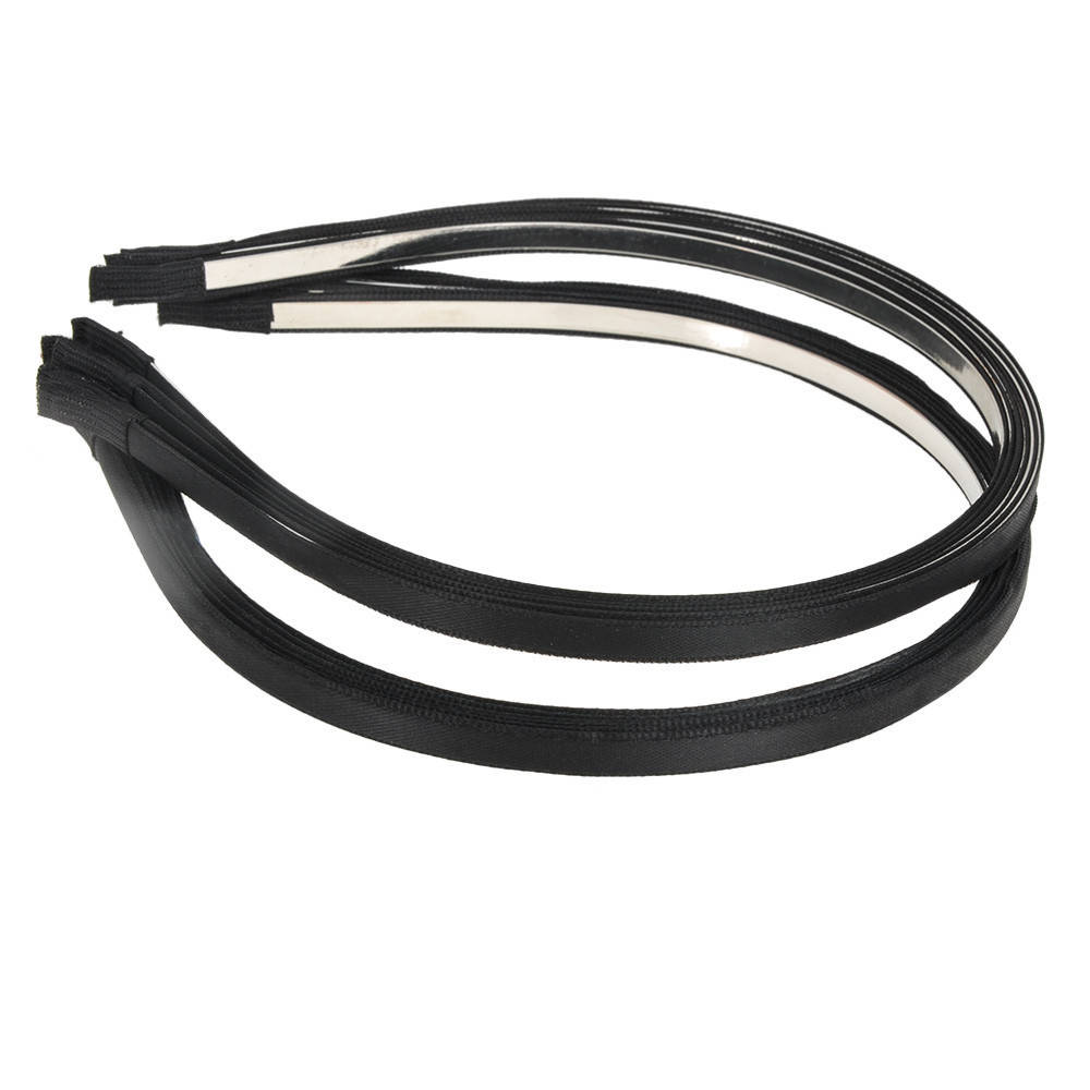 

Обруч заготовка металлический с атласной лентой черного цвета, Черный