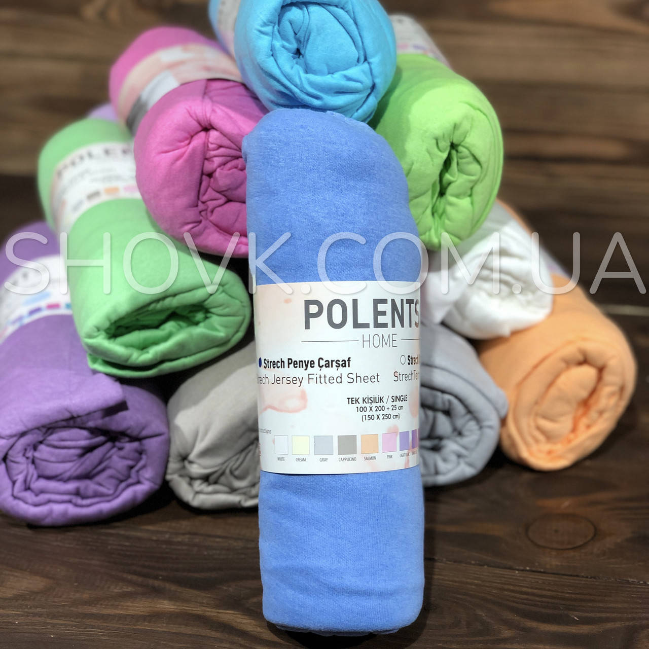 

Трикотажная простынь на резинке Polents Синий 180х200см