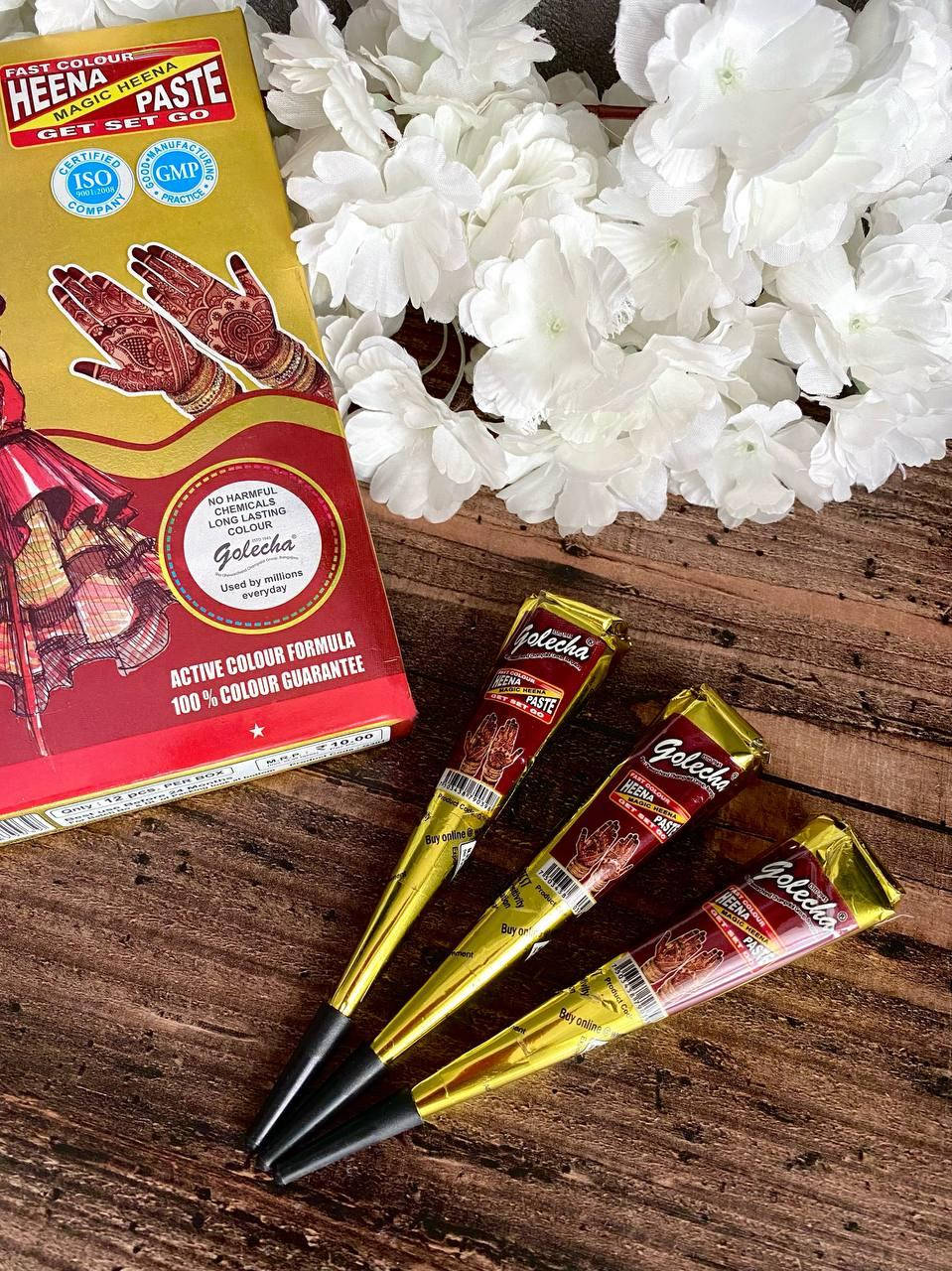 

Коричневая хна для тату в конусе Golecha 1 шт