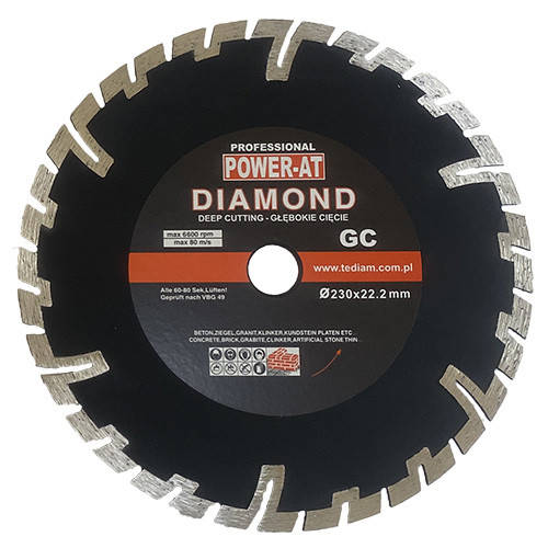 

Круг алмазный 230×3.0×22.2 мм "Глубокий рез" по железобетону Diamond Power-AT