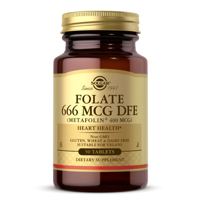 

Фолат Solgar Folate 666 mcg DFE (Metafolin 400 mcg) (50 таб) солгар метафолин