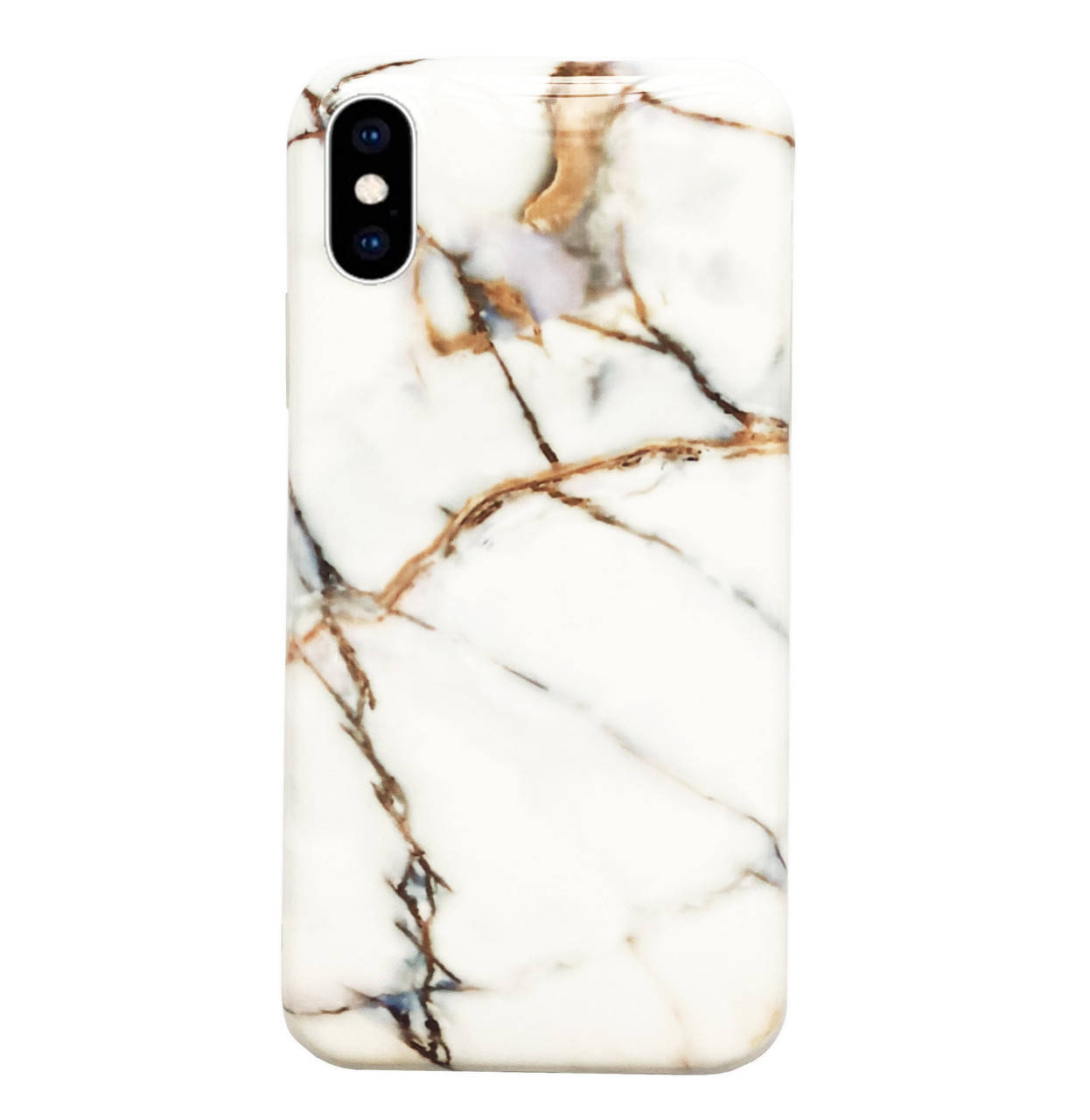 

Чехол силиконовый мраморный для iPhone X/Xs (02) Gold золотой