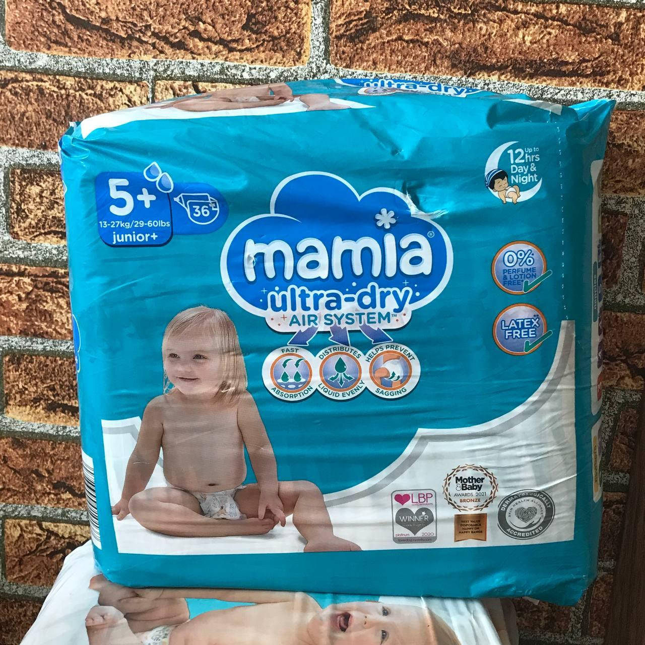 

Підгузки mamia ultra-dry junior+ "5+", 13-27 кг, 36 шт. (Німеччина), Синий