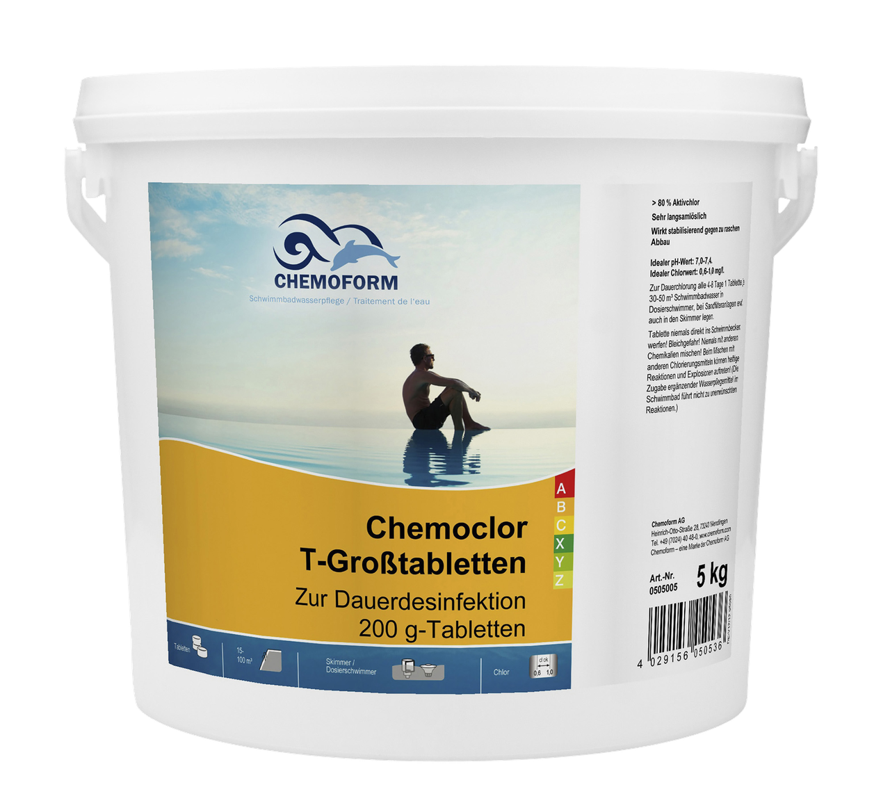 

Химия для бассейна Chemochlor-T-Großtabletten - Длительный хлор (табл. 200 г) 5 кг