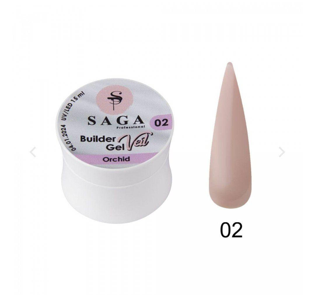 

Гель моделирующий Saga Professional Builder Gel Veil №02 Orchid, 15 мл
