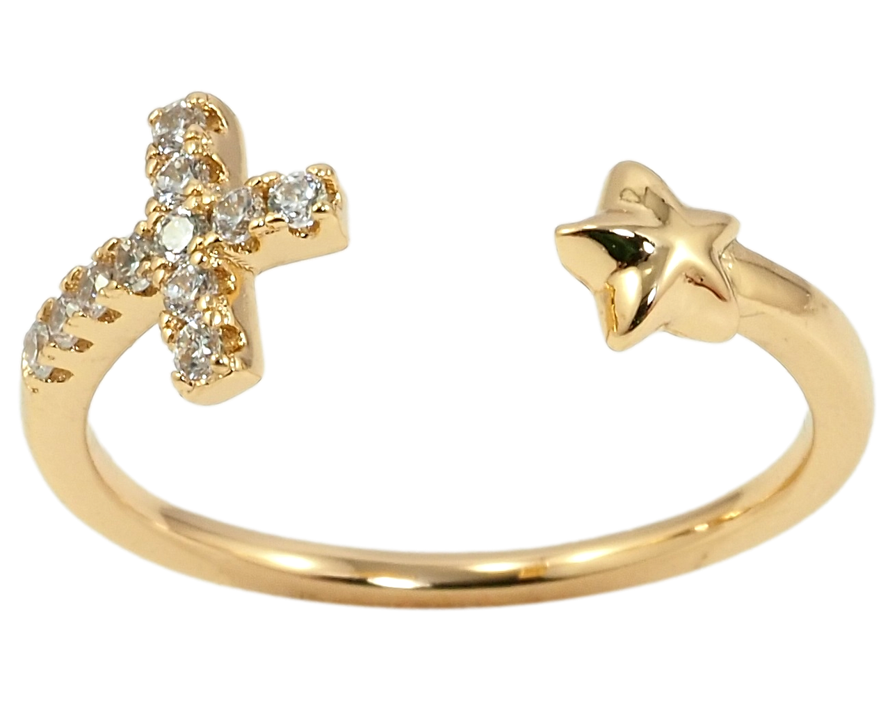 

Кольцо Xuping Позолота 18K "Крестик с звездой" р.15-16,17-18