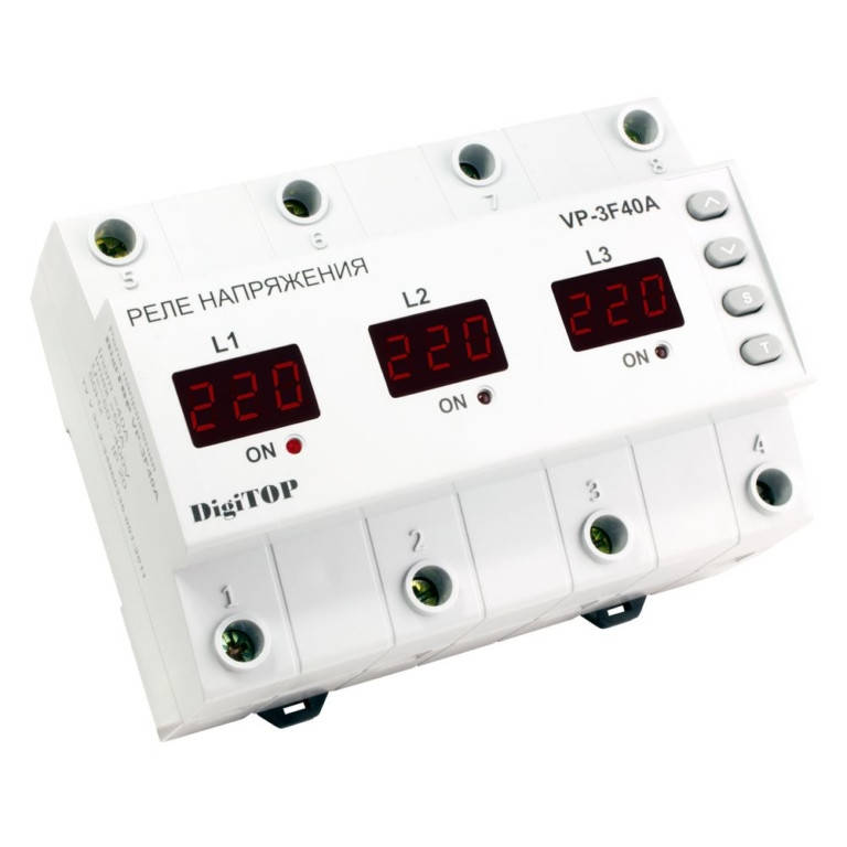

Трифазне реле напруги DigiTOP VP-3F40A 3ф 40А DigiTOP Трехфазное реле напряжения VP-3F40А