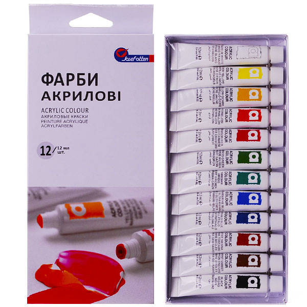 

Акриловые краски в тюбиках набор "Basics" Plastic-tub 12 цветов по 12мл, EA1212