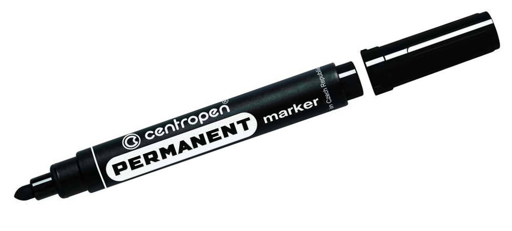

Маркер черный толстый перманентный Centropen