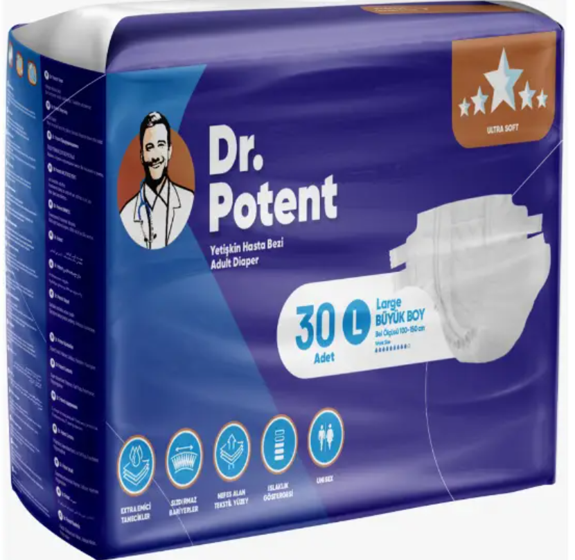 

Підгузки для дорослих Doctor Potent 30шт розмір L (3)