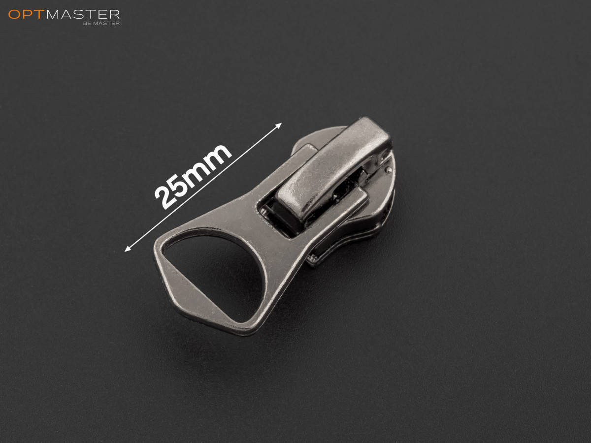 

Бегунок №8 арт. HH-2454 на спиральную молнию (с фиксатором) Тёмный никель (82248)