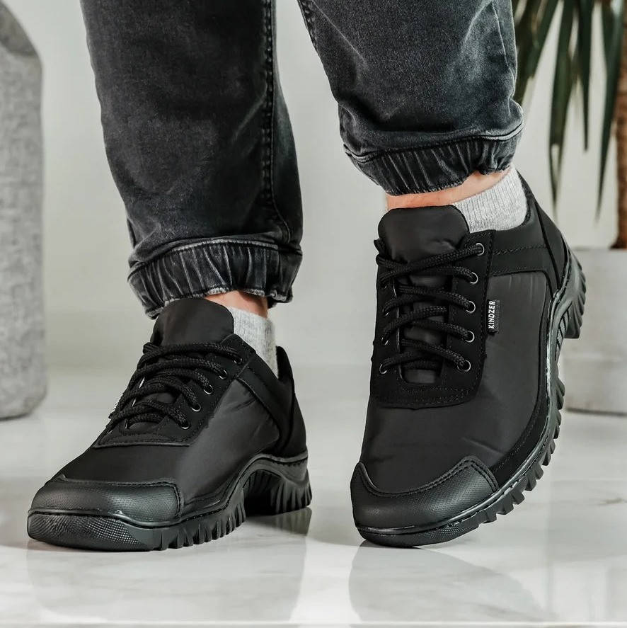 

45р !!! Кроссовки мужские демисезонные черные (Кз-18ч), Черный