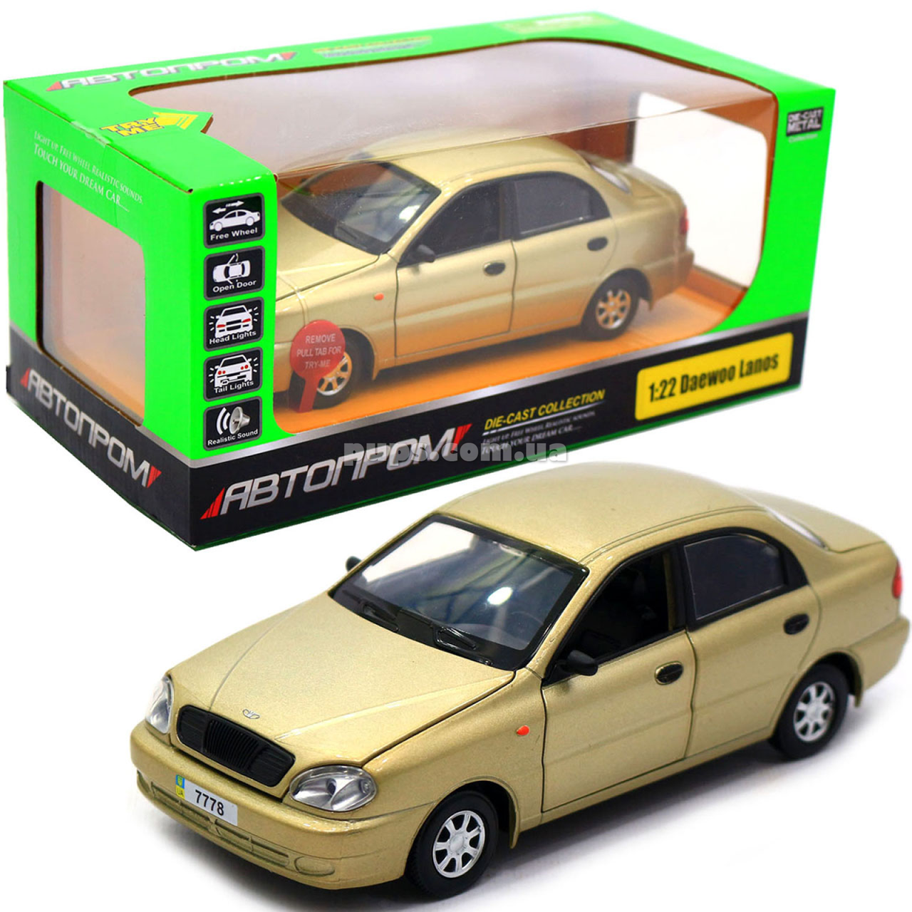

Машинка игровая автопром «Daewoo Lanos» Бронза (свет, звук) 7778