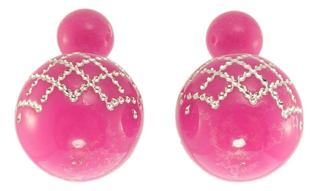 

Серьги гвоздики-пусеты "Розовые шарики с узором" ø 7 и 15см Уценка (есть разводы)