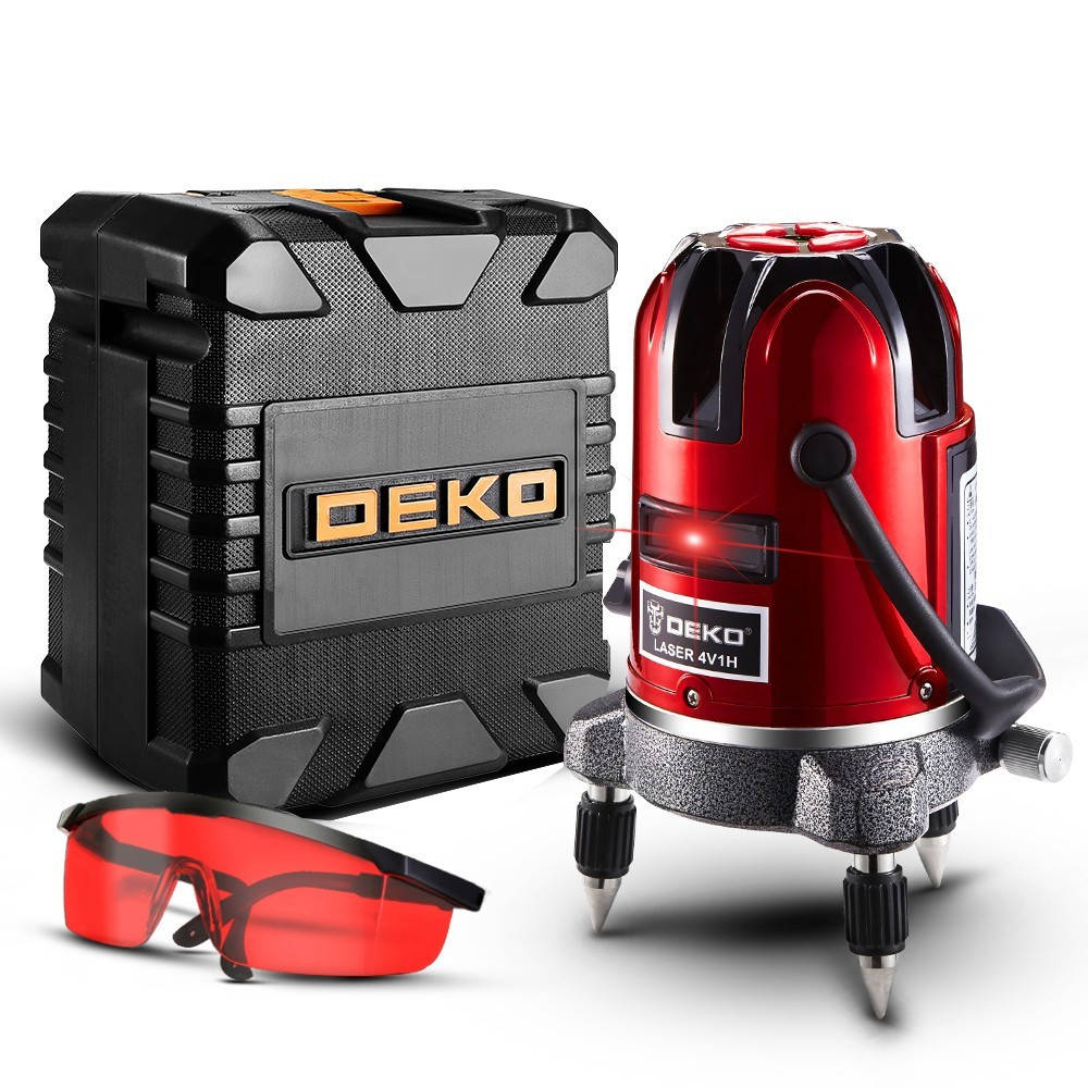 

Лазерный уровень в боксе DEKO 5 линий, красный луч