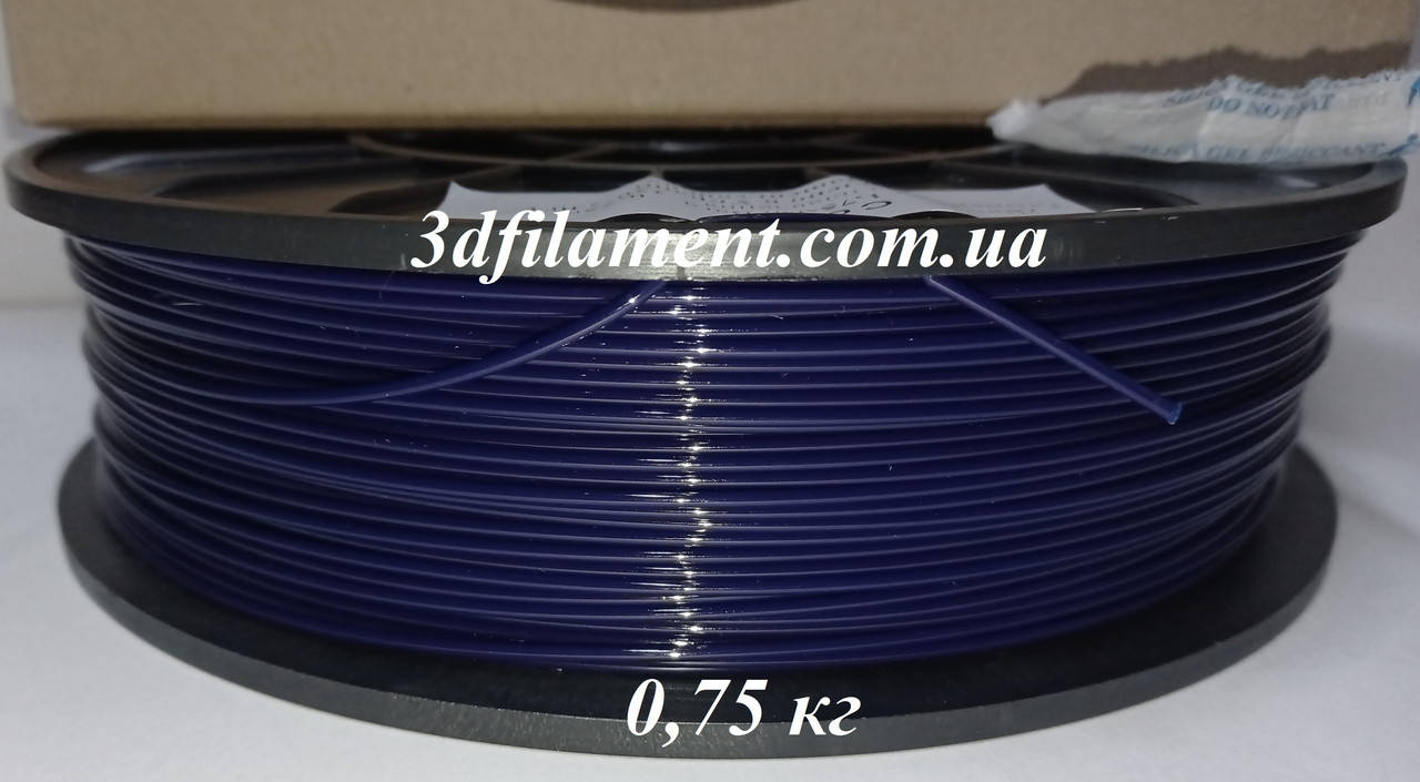 

Пластик PetG (Copet) Темно синій (індиго) 1,75mm 0,75кг