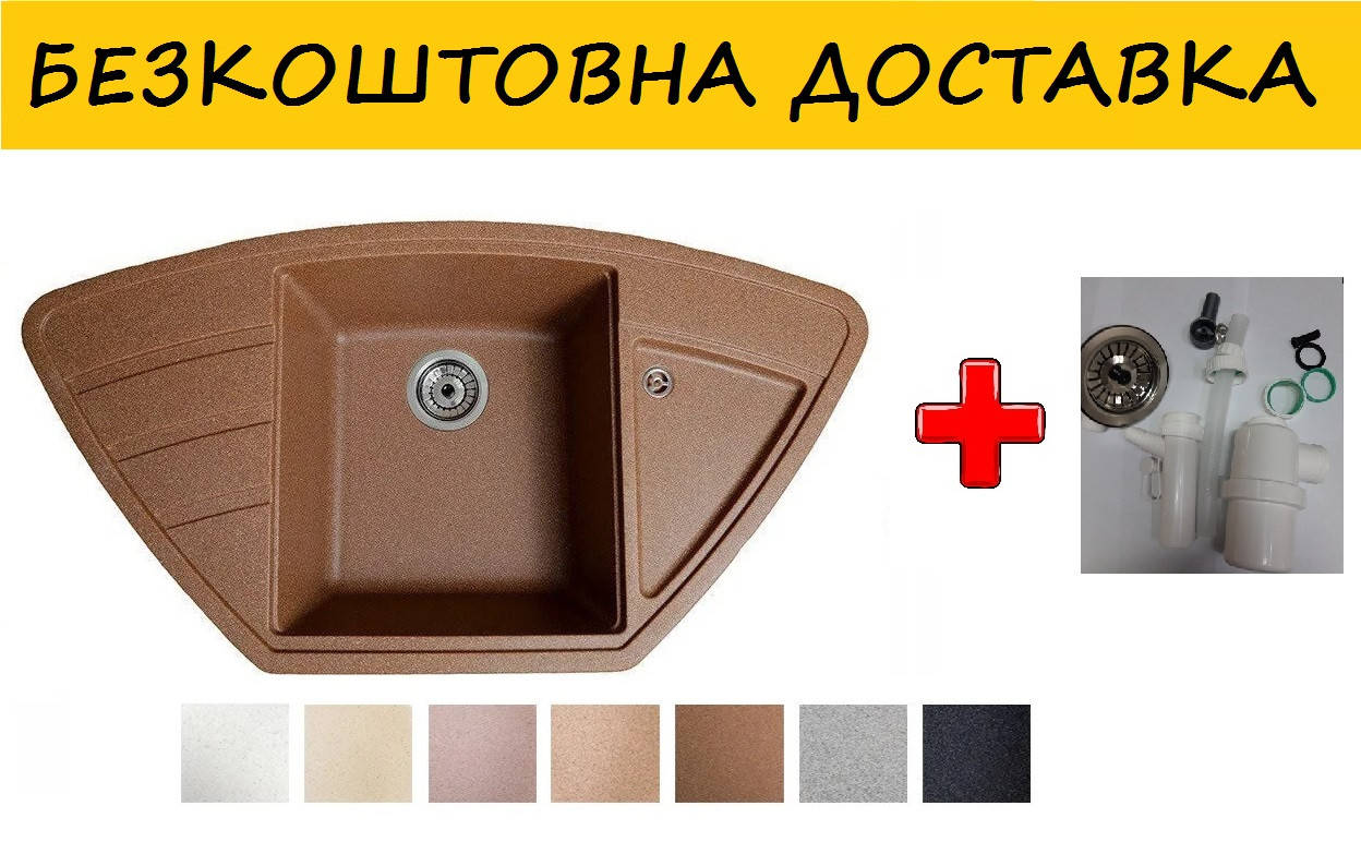 

Кухонная мойка из искусственного камня (гранитная) "Крафт". Разные цвета.