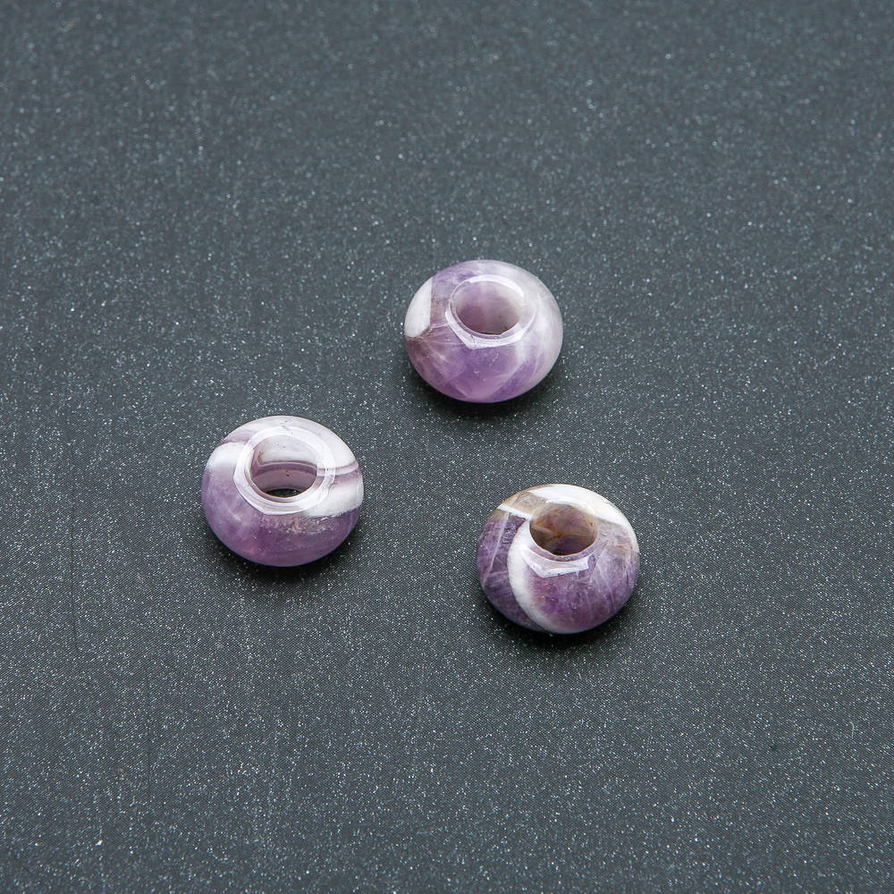 

Бусина Пандора натуральный камень Аметист 14х7мм, диаметр отв-я-5,5мм+-