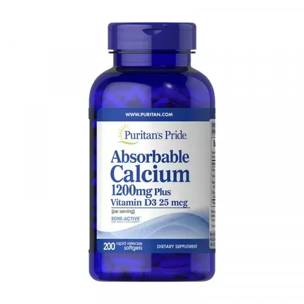 

Кальций Д3 Puritan's Pride Absorbable Calcium 1200 mg Plus Vitamin D3 200 softgels