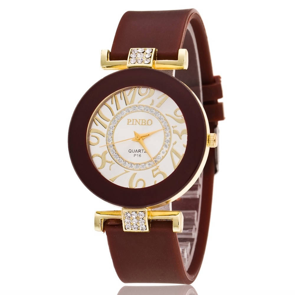 

Часы женские силиконовый ремешок Шоколад 085-6