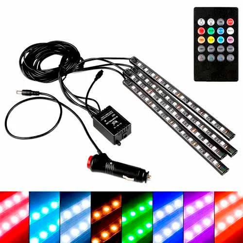 

Декоративная RGB LED подсветка салона авто цветомузыка c пультом