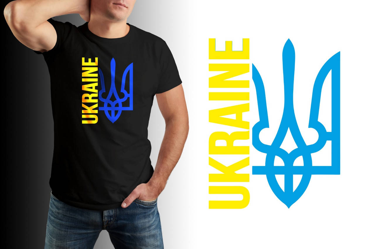 

Мужская футболка патриотическая с Гербом черная Чоловіча футболка патріотична с Гербом чорна