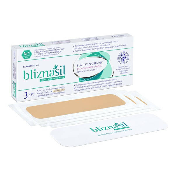 

Bliznasil - пластыри для шрамов после кесарево сечения, 17 х 3,5 см, 3 шт.
